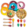 Network Sell Like Hot Cakes | 100% Bamboo Is BPA Free | Multicolor Baby Silicone Bowl Set