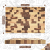 Kitchen Wooden Chopping Board Set Nature Acacia Wood Fiber Cutting Board for Kitchen Juice Groove and Inner Handle