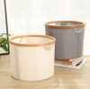 Wholesale Bamboo Circular Foldable Laundry Basket for Collecting Dirty Towels and Clothes