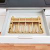 Functional Foldable Bamboo Drying Rack Space-Saving Collapsible Floor-Standing Durable Kitchen Bathroom Dish Baby