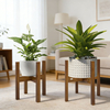 Adjustable Indoor Plant Stand Bamboo Mid Century Modern Stable Plant Holder Fits 8 9 10 11 12 Inch Pots Utility Racks