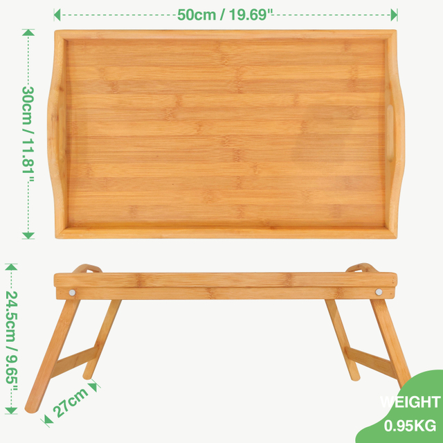 Folding Restaurant Tray Bamboo and Wood Service Tray for Picnic Camping Essential Tableware for Bathrooms and Living Rooms