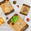 Eco-Friendly Three-Piece Bamboo Walnut Cutting Board for Kitchen Customized Rectangle Square Chopping Board Deep Grooves