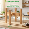 Multifunctional American Style Bamboo Adjustable Storage Rack for Beverage Dispenser Pet Bowl Flower Pot Holder
