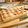 Wooden Egg Tray 18 Holder, Handmade Egg Tray Holder for Refrigerator or Egg Holder Countertop Storage