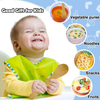 Natural Children's Bamboo Spoon Set with Laser Engraved Logo Eco-Friendly & BPA Free