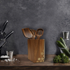 High Quality Kitchen Tools Acacia Wood Kitchen Cooking Set Wood 4 Piece Utensil With Holder