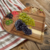 3-in-1 Magnetic Acacia Wood Set: Rectangular & Round Boards. 26x13" Platter for Cheese & Charcuterie. the Perfect Gift.