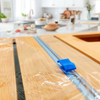 Kitchen Bamboo Drawer Organizers with Plastic Foil Wrap Dispenser Holder Foldable Ziplock Bag Storage Organizer Wooden Lids