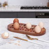 Factory Custom High Acacia Wood Storage Box Holder Eighteen-Piece Wooden Egg Tray for Home Use for Refrigerator Stirring