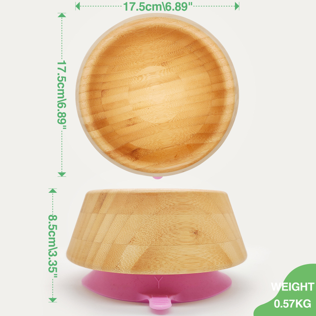 Factory Direct Sale Free Sample Polished Environmentally Friendly Bamboo Durable Non-slip Pet Bowl with Silicone Fixed Base