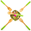 Bamboo Colorful Kitchen Utensils Set with Silicone Handle