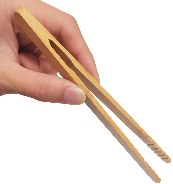8 Inch Bamboo Food Barbecue Clip & Tong