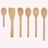 Beech Wooden Kitchen Cooking Set Western Bamboo Utensils Spoon and Spatula Set for Camping and Dining
