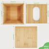 Bamboo Lacquer Finish Square Tissue & Napkin Paper Case Large Capacity Durable Lid Home Office Desktop Hotel Table Furniture