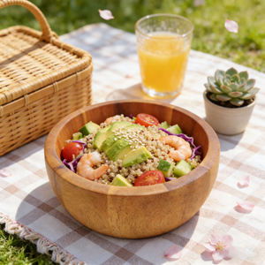 Wholesale High Quality Eco-Friendly Biodegradable Acacia Wood Cooking Bowls Salad Bowls American Style for Home Use