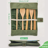 Portable Classic Design Bamboo Cutlery Set Disposable Travel Camping Utensils Including Fork Spoon Knife Straw