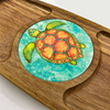 Environmental Friendly Material Wooden Breakfast Dim Sum Plate with coaster