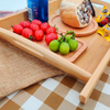 Environmentally Friendly Bamboo Single Tier American Style Multifunction Service Tray for Bread Pastry Dessert Custom