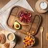 Rustic Natural Acacia Wood Tray Wholesale Rectangular Wooden Fruit Tray
