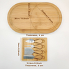 Customizable Mini Bamboo Cheese Board with 4-Piece Cutlery Set Wood Platter Hidden Cutlery Drawer for Cheese Pizza