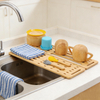 Hot Selling Foldable Bamboo Kitchen & Bathroom Dish Rack Collapsible Drain Board for Utensils & Tableware