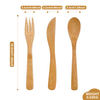 18 CM Natural Bamboo Knife Fork and Spoon Set