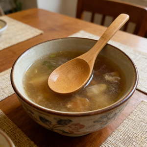 Biodegradable Sustainable Bamboo Wood Serving Tea Soup Spoon Set with Laser Logo for Coffee Salad Ice Cream Honey Long Handle