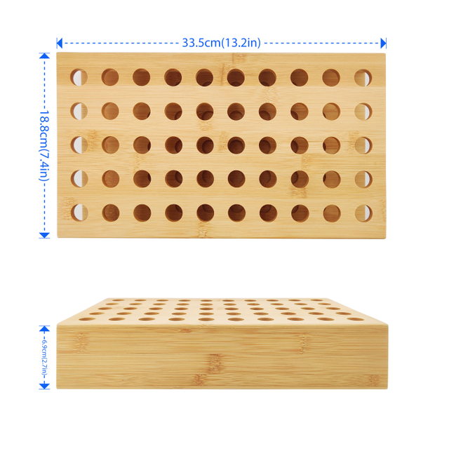 Laboratory test Glass Tube Coffee Beans Flower Tea Display Rack Holder Bamboo Wooden test Tube Spice Rack
