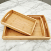 Bamboo Barbecue Tray Household Bamboo Tea Cup Tea Tray Serving Binaural Tray Solid Bamboo Plate