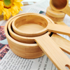Wholesale Mini Eco-Friendly Bamboo 5-Piece Lightweight Custom Logo Cooking Measuring Utensils Candy Buffet Spoon Seasoning Food