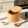 Hot Selling Bamboo Spice Jar with Swivel Lid, Durable Wooden Seasoning Holder for Salt, Pepper & Condiments