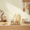 Dish Drying Rack Natural Bamboo Wooden Dishes Drainer Plate Rack Stand Pot Lid Holder Eco Friendly Kitchen Organizer