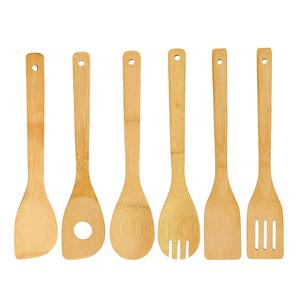 Eco Friendly 8-Piece Bamboo Wooden Spatula Kitchen Tools Set Food Safe