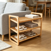 Wholesale Bamboo Shoe Rack Stackable,Wood Shoe Shelf Storage Organizer for Unit Entryway Hallway Closet Sturdy Freestanding Shoe