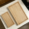 Hot Selling Natural Hardwood Storage Tray, Smooth Wooden Rectangular Platter for Kitchen, Party & Dessert Display