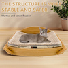 Large Breathable Bamboo U-Shaped Pet Bed for Kittens and Small Dogs with Removable and Washable Cushion for Indoor Outdoor Use