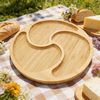 Bamboo Baby Plate Round Shapes Eco-friendly Dinner Tableware Feeding Wood Bamboo Baby Plate for Kids