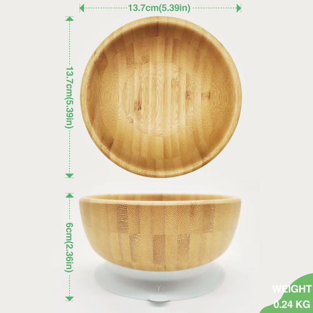 Home Decoration Modern New Chinese Custom Round Feeding Set Salad Bowl Fruit Wooden Style Bamboo American Craft Baby Bowls