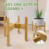 Bamboo Mini Plant Stand with Wooden Flower Pot Display Potted Plant Stand for Home & Garden Prevents Floor Wetness
