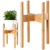 Adjustable Indoor Bamboo Wood Plant Stand Full Adjustability Flower Pots & Planters Holder 9-12.5 Inch Planter for Home Garden