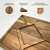 Customized Laser Eco-Friendly Natural Acacia Wood Square Food Grade Durable Bpa Free Grid Plate American Style Home Restaurant