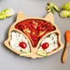 Cute Fox Tableware Bamboo Does Not Contain BPA Babies Learn to Eat Bamboo Baby Plate
