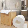 Napkin Organizer Stand Laser Cutting Small Packaging Bamboo Tissue Box Holder Square Wooden Box for Desk