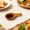 Short Wooden Eco-Friendly Durable Modern Spoon with Round Wooden Caddy for Home Kitchen Use
