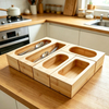 5 Pcs Bamboo Ziplock Bag Storage Organizer Food Storage Bag Organizer and Dispenser Compatible for Drawer