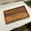 Eco-Friendly Acacia Wood Rectangular Trays, Multi-size Decorative Serving Board for Dining Table & Bathroom Storage