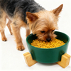 Manufacturer New Design Colorful Ceramic Pet Bowl for Dogs and Cats with Bamboo Shelf Eco-friendly Pet Bowl