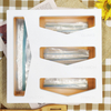 4 Compartments Square Bamboo Wood Food Storage Bag Organizer Box with Ziplock Dispenser for Kitchen Drawer