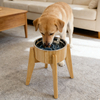 Quality Certification Bamboo Raised Pet Bowl Large Dog Slow Food Bowl Holder with Stainless Steel Bowl for Kitchen Use